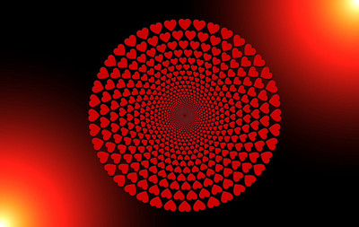 

poster of circle with heart Fine Art Print(12 inch X 19 inch, Rolled)