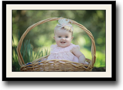 

Baby girl in basket Fine Art Print(10 inch X 14 inch, Framed)
