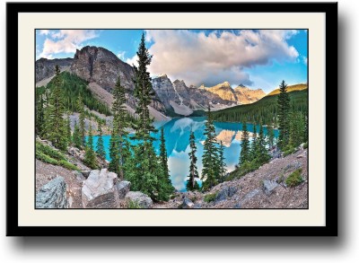 

Blue Water Lake in Mountains Fine Art Print(10 inch X 14 inch, Framed)