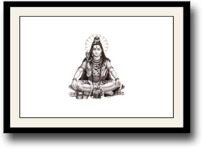 

God Shiv B&W artistic Fine Art Print(10 inch X 14 inch, Framed)