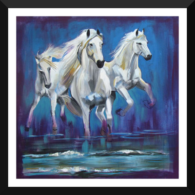 

Tallenge - Running Horses - Ready To Hang Framed Poster Paper Print(12 inch X 17 inch, Framed)