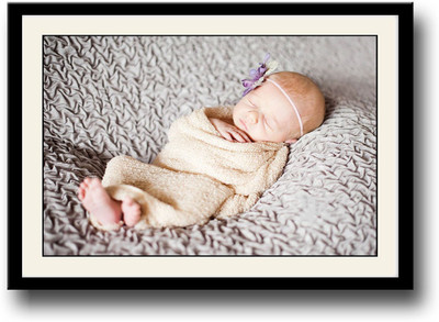 

Cute baby wrapped in Yellow Fine Art Print(10 inch X 14 inch, Framed)