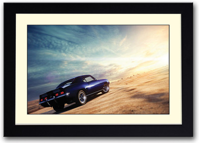 

Blue Sports Car Fine Art Print(14 inch X 20 inch, Framed)
