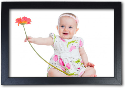 

Cute Baby with Flower Poster with Frame Paper Print(14 inch X 20 inch, Streched)