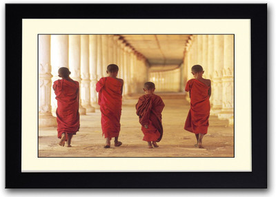 

Four Children Monks Fine Art Print(14 inch X 20 inch, Framed)