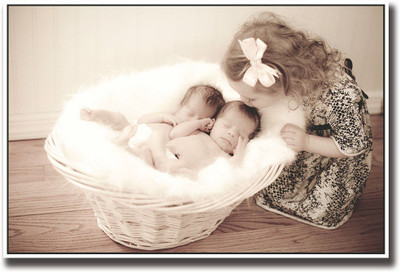 

Girl kissing two babies Fine Art Print(12 inch X 18 inch, Rolled)