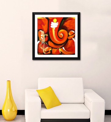 

Tallenge - Rakta Ganpati - Framed Digital Art Print On Photographic Paper(12 inch X 12 inch, Framed)