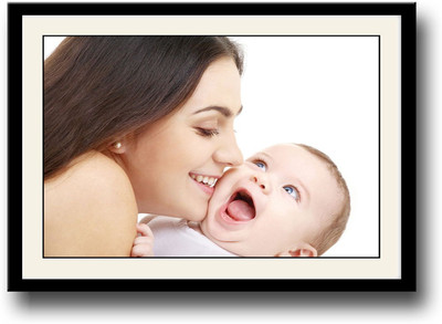 

Cute Baby with mother smiling Fine Art Print(10 inch X 14 inch, Framed)