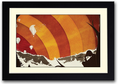 

Orange Sky Water and Balloons Fine Art Print(14 inch X 20 inch, Framed)