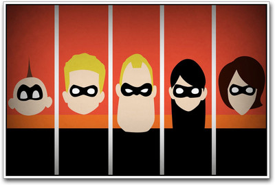 

The Incredibles Characters Paper Print(12 inch X 18 inch)