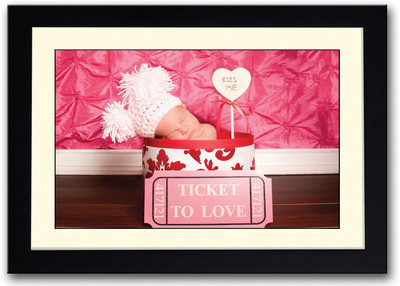

Baby With A Kiss Me Sign Fine Art Print(14 inch X 20 inch, Framed)