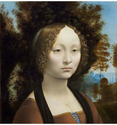 

Old Masters Collection - Ginevra de' Benci by Leonardo da Vinci - Medium Size Ready To Frame Rolled Digital Art Print On Photographic Paper(18 inch X 18 inch, Rolled)