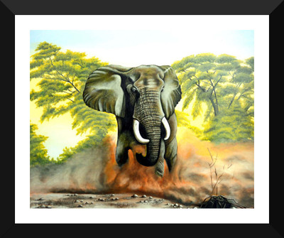 

Tallenge - Elephant Crazyness - Premium Quality A3 Size Framed Poster Paper Print(17 inch X 12 inch, Framed)