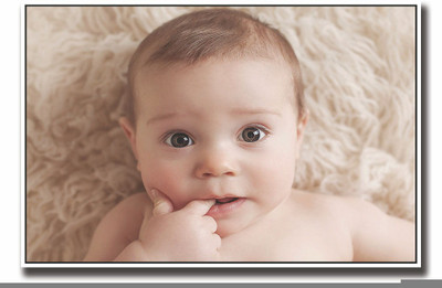 

Posterhouzz Baby with finger in mouth Fine Art Print(12 inch X 18 inch, Rolled)
