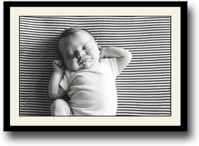 

Baby sticking tongue out b&w Fine Art Print(10 inch X 14 inch, Framed)