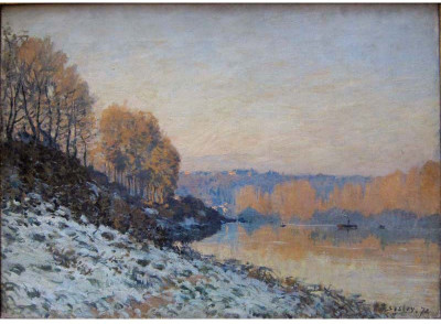 

Old Masters Collection - Port Marly by Alfred Sisley - Medium Size Ready To Frame Rolled Digital Art Print On Photographic Paper(24 inch X 18 inch, Rolled)
