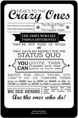 

Posterhouzz Steve Jobs - Think Different Fine Art Print(12 inch X 18 inch, Rolled)