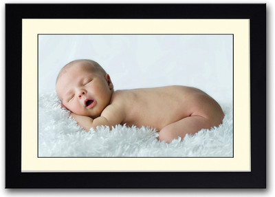 Cute Baby Sleeping With Open Mouth Fine Art Print(14 inch X 20 inch, Framed)