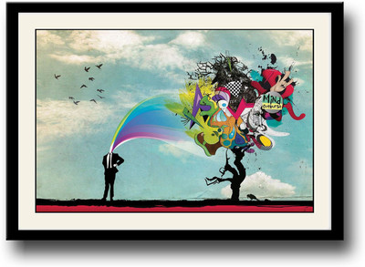 

Mind Outburst Abstract art Fine Art Print(10 inch X 14 inch, Framed)