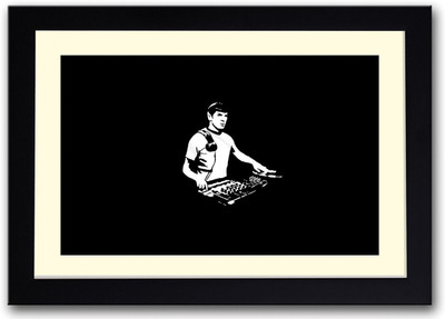 

DJ playing Music Fine Art Print(14 inch X 20 inch, Framed)