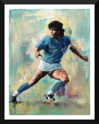 

Spirit Of Sports - Painitng - Soccer Superstars - Diego Maradona - A3 Size Framed Poster Paper Print(17 inch X 12 inch)