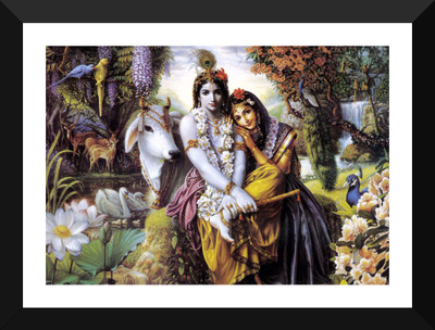 

Tallenge - Lord Krishna With Radha - Premium Quality A3 Size Framed Poster Paper Print(17 inch X 12 inch, Framed)