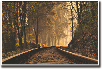 

Train track in forest Fine Art Print(12 inch X 18 inch, Rolled)