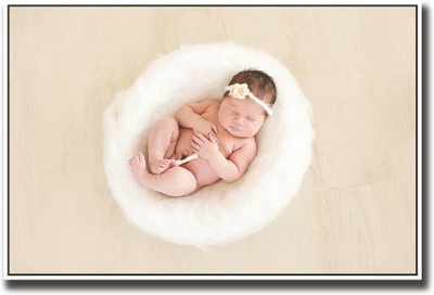 

Cute Baby in white Basket Fine Art Print(12 inch X 18 inch, Rolled)