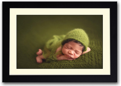 

Baby With Green Dress Fine Art Print(14 inch X 20 inch, Framed)
