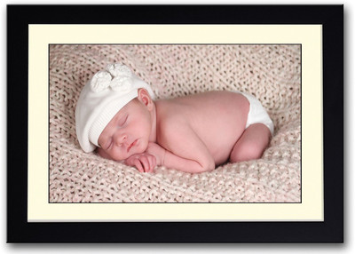 

New Born Baby With White Hat Fine Art Print(14 inch X 20 inch, Framed)