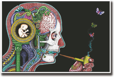 

Man smoking butterflies Fine Art Print(12 inch X 18 inch, Rolled)
