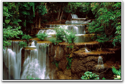

Waterfall in Green landscape Paper Print(12 inch X 18 inch)