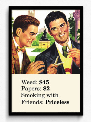 32% OFF on bCreative Weed Papers Smoking With Friends (Officially Licensed) Framed Paper Print(19 inch X 13 inch)
