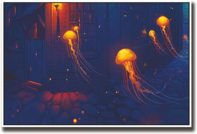 

Jellyfish artwork Fine Art Print(12 inch X 18 inch, Rolled)