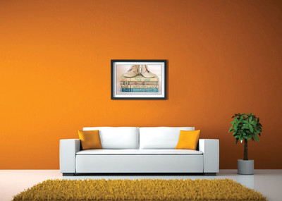 

Books and Boots Fine Art Print(14 inch X 20 inch, Framed)