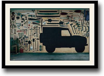

Jeep Tools in Car Garage Fine Art Print(10 inch X 14 inch, Framed)