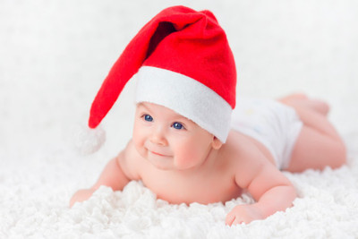 

ESP Creation Baby With Santa Cap (12X18 Inch) Paper Print(18 inch X 12 inch, Rolled)