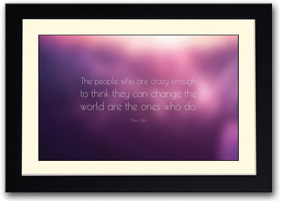 

Steve Jobs Crazy People Quote In Pink Fine Art Print(14 inch X 20 inch, Framed)