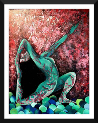 

Spirit Of Sports - Abstract Painting - Yoga Pose 3 - A3 Size Framed Poster Paper Print(17 inch X 12 inch)