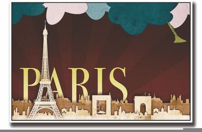 

Posterhouzz Paris Eiffel tower Fine Art Print(12 inch X 18 inch, Rolled)