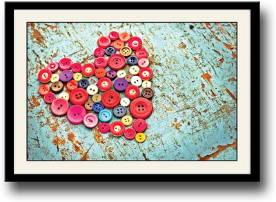 

Buttons heart Fine Art Print(10 inch X 14 inch, Framed)