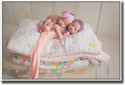 

Two babies sleeping on quilt Fine Art Print(12 inch X 18 inch, Rolled)