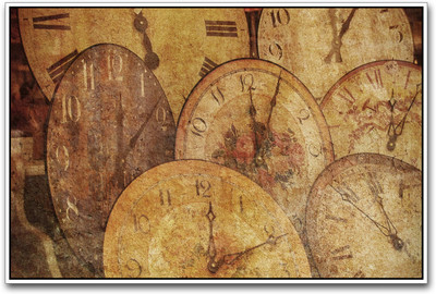 

Vintage clocks painting Paper Print(12 inch X 18 inch)