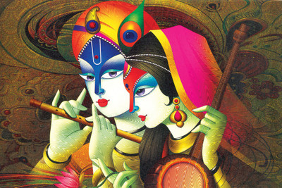 

RADHA KRISHNA PINK 12X18 INCHES Fine Art Print(12 inch X 18 inch)