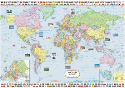 52 off on world political map on large print 36x24 inches photographic