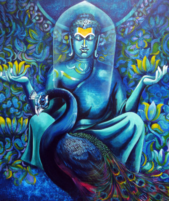

Tallenge - Buddha With Peacock - A3 Size Rolled Poster Paper Print(16.5 inch X 11.7 inch, Rolled)