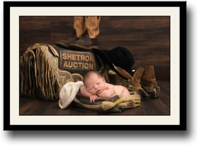 

Cute cowboy baby Fine Art Print(10 inch X 14 inch, Framed)
