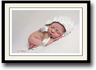 

White cap baby sleeping Fine Art Print(10 inch X 14 inch, Framed)