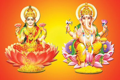 

Lakshmiji Ganesh ji poster Paper Print(12 inch X 18 inch, Rolled)