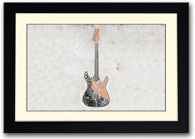 

Electric Guitar Typography Fine Art Print(14 inch X 20 inch, Framed)